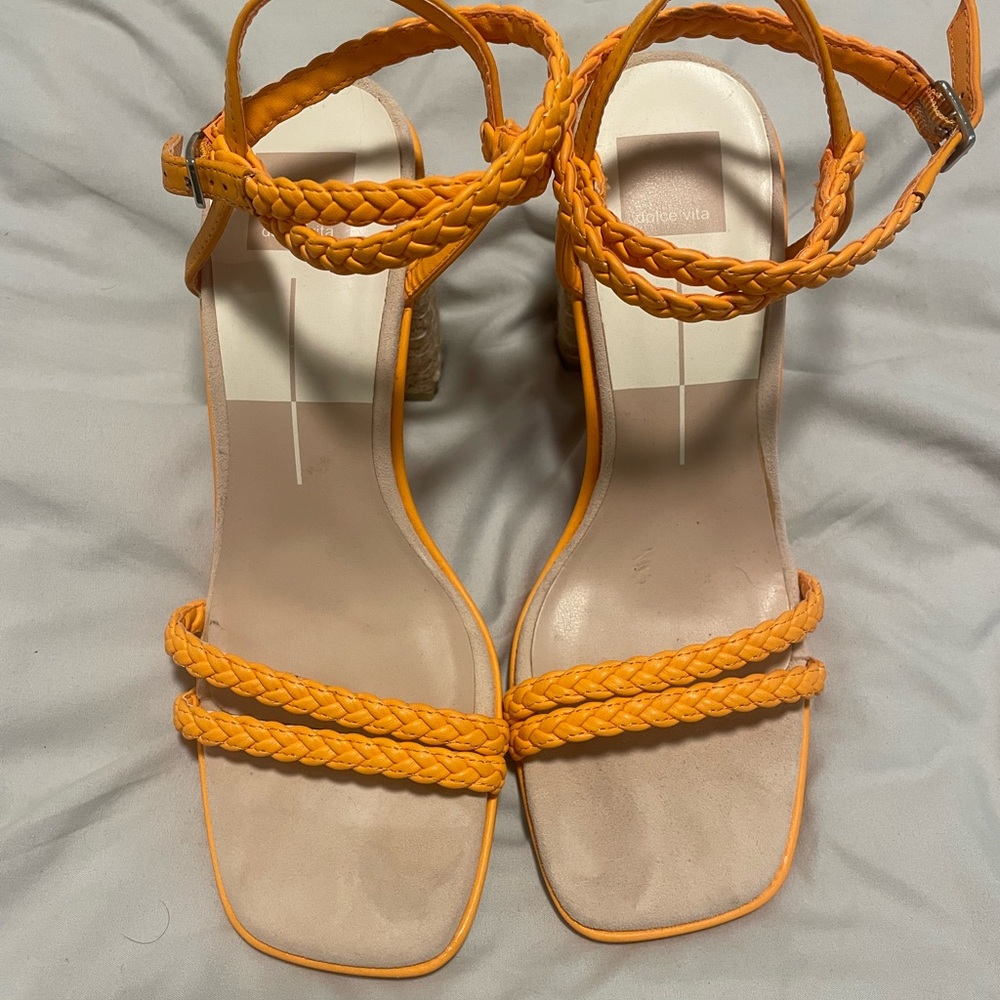 Dolce Vita Orange Braided Strap Women's Sandals